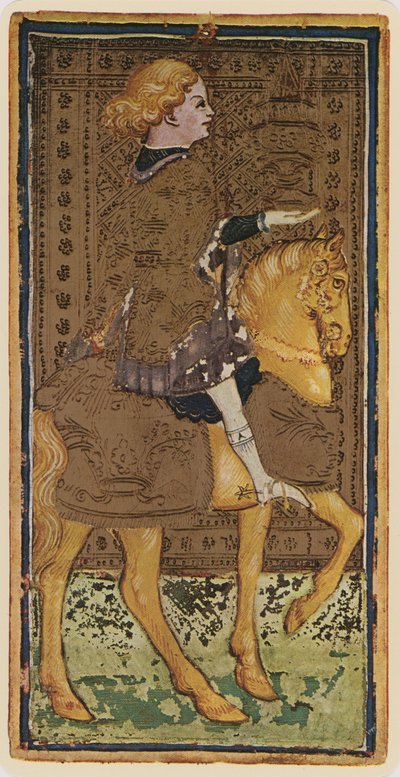 Der Ritter der Kelche, Faksimile einer Tarotkarte aus dem 